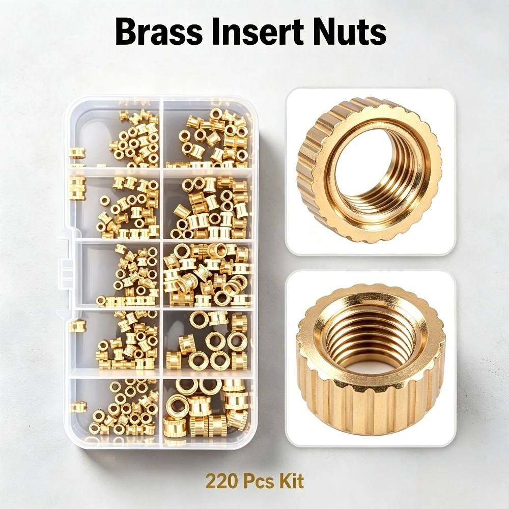 M2 M2.5 M3 M4 M5 M6 Brass Heat Insert Nuts Knurled Thread Embedment Nut 3D Printer Accessories Plastic Parts Repair