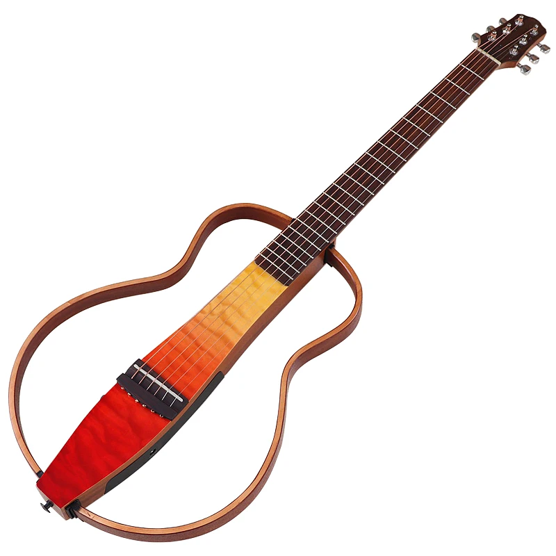 

39 Inch Removable Acoustic Electric Guitar 6 Strings Guitar Brown Color Folk Guitar with Pickup Good Handicraft