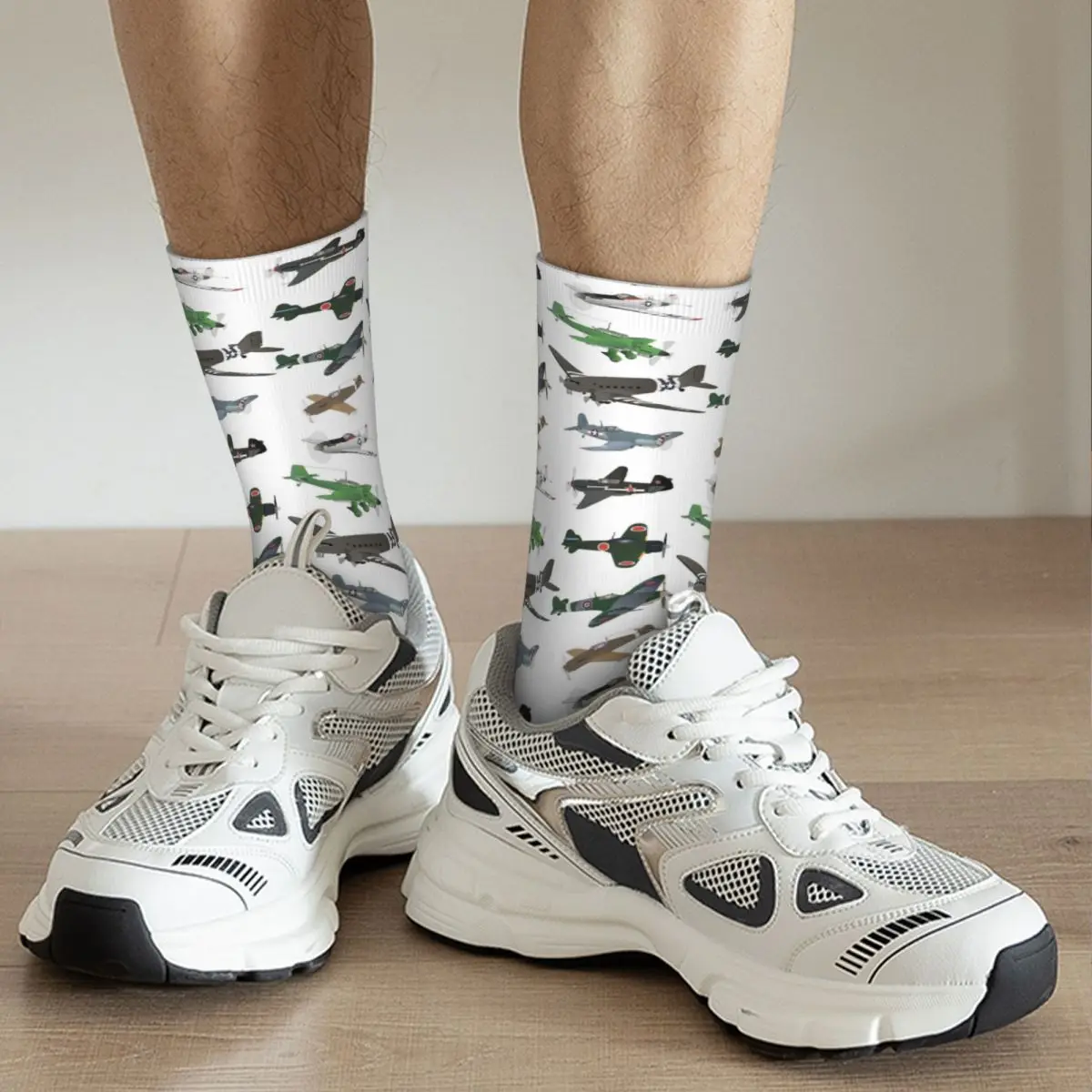 Multiple WW2 Airplanes Socks Harajuku Super Soft Stockings All Season Long Socks for Man Woman Valentine's Day Gifts