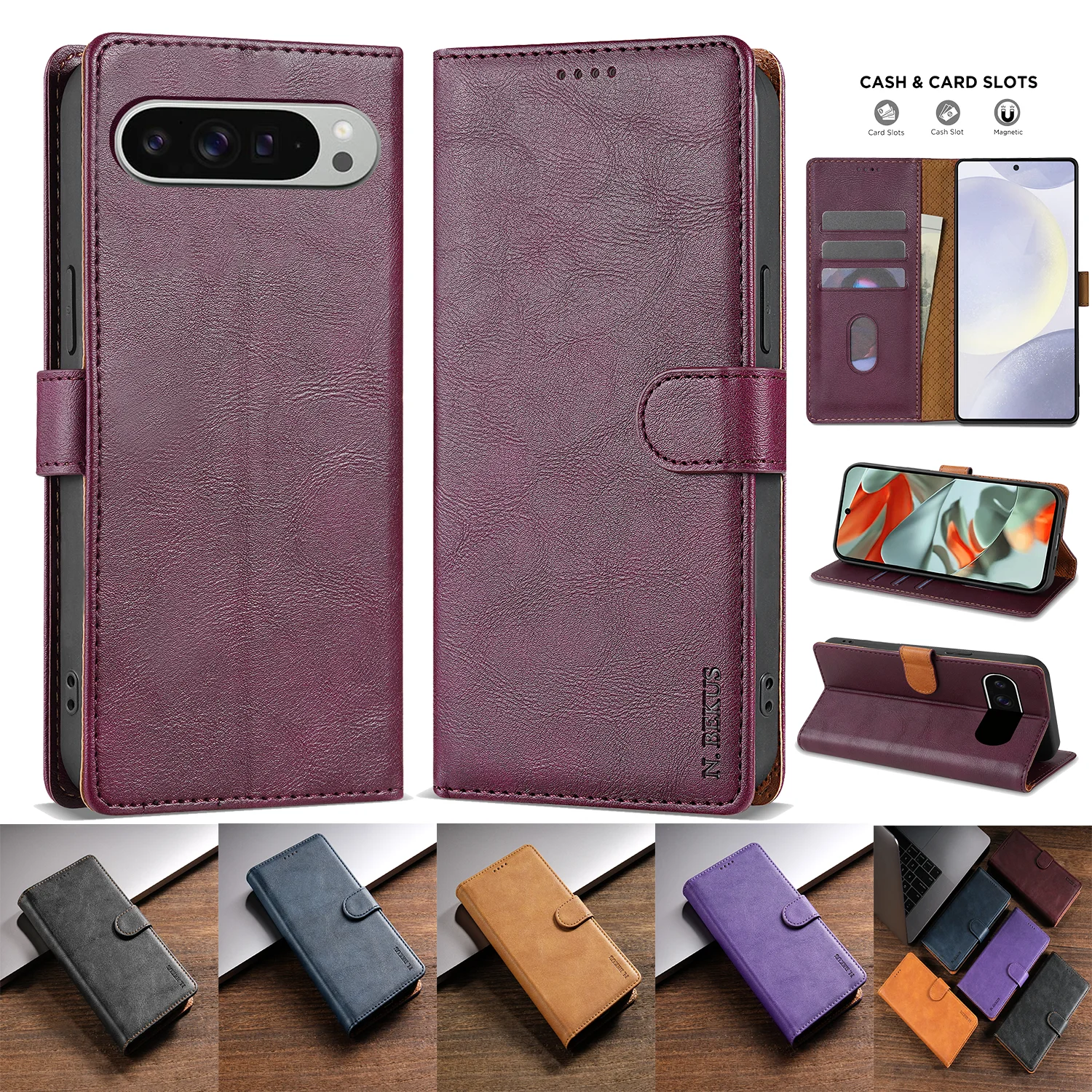 Luxus Leder Brieftasche Fall Für Google Pixel 9 10 Pro XL 10Pro 9Pro 8 7 6 Pro 9A 8A 7A 6A Business Magnetische Flip Karte Slots Abdeckung