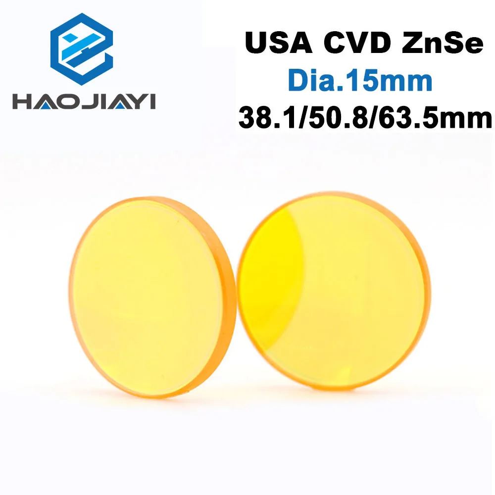 

HAOJIAYI USA CVD ZnSe Laser Focus Lens DIA 15 FL 38.1 50.8 63.5 mm Focus for Co2 Laser Engraving Cutting Machine