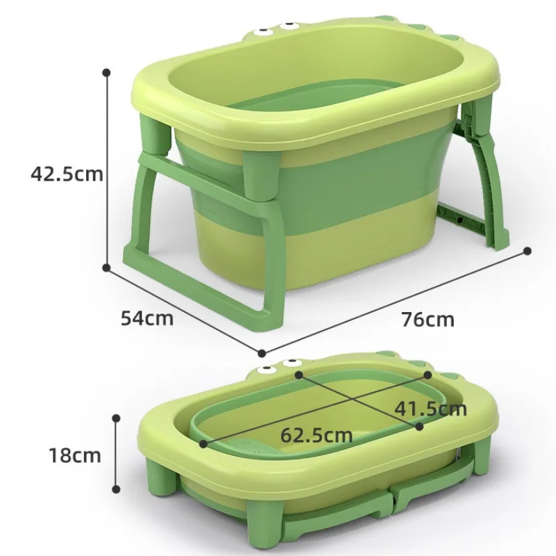 Adorable Cartoon Baby Bath Foldable Bathtub Home Swimming Foot Soaker Tub Portable Bath for Sitting and Lying Down