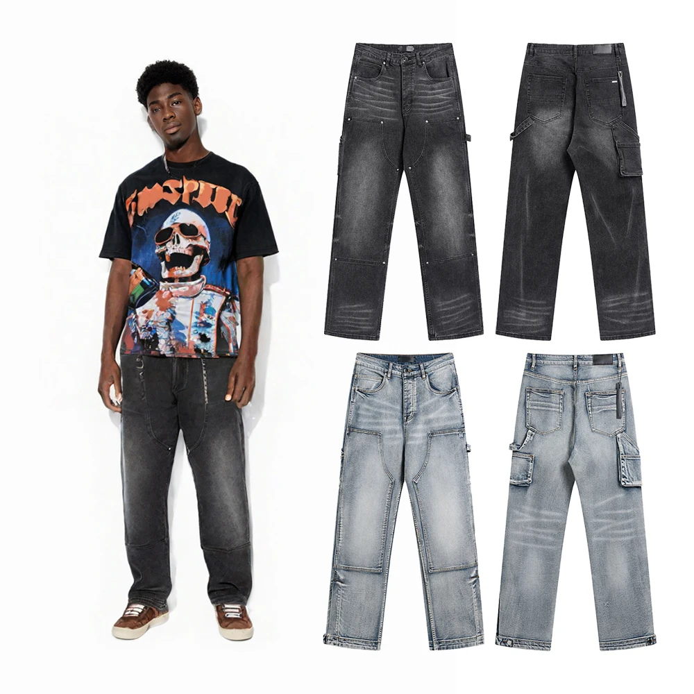 

Men Clothing Baggy Denim Jeans Hip-hop Rock Revivals Jeans Street Style High Brand Distressed Street Wear Clothing Jeans for Men