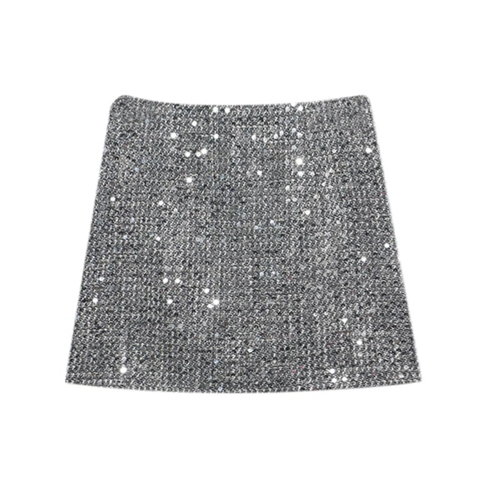 Women's Sequin Skirt High Waist Solid Color Glitter Slim Hottie A Line Versatile Fashion Carnival Party Nightclub Dress