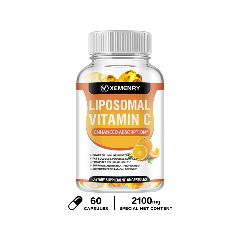 Liposomal Vitamin C Capsules - Promotes Collagen Production, Supports Skin, Immune Health, Powerful Antioxidant