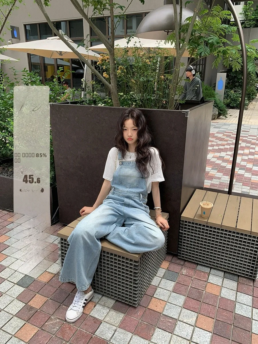 

Женские винтажные джинсовые комбинезоны из хлопка с широкими штанинами, регулируемыми лямками, свободного кроя, стройнящие, с эффектом омоложения, длинные, с вельветовой подкладкой