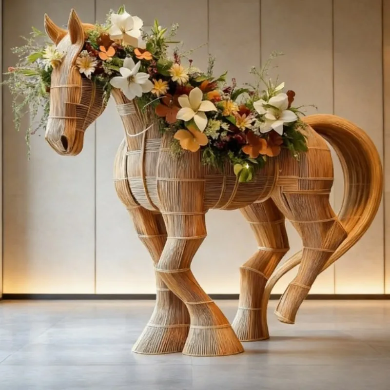 Crafts Spring Festival sculpture animal modeling large garden landscape New Year shopping mall