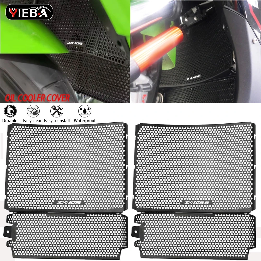 

For KAWASAKI NINJA ZX 10R 2021 2022 2023 2024 ZX-10R ZX-10RR ZX10R ZX10RR 2025 Motorcycle Radiator Grille Guard Cover Protector