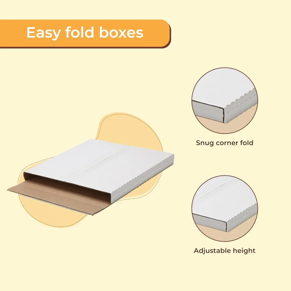 100 عبوة من صناديق بريد التسجيل القوية 7.5 × 7.5 × 1 - ارتفاع قابل للتعديل لسجلات البريد 45 دورة في الدقيقة، مثالي لعشاق الفينيل