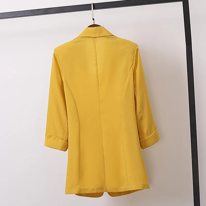 Short Suit Jacket for Women's Fashionable Solid Color Casual 2024 Summer New Quarter Sleeved Thiun Protection Clothing for Women