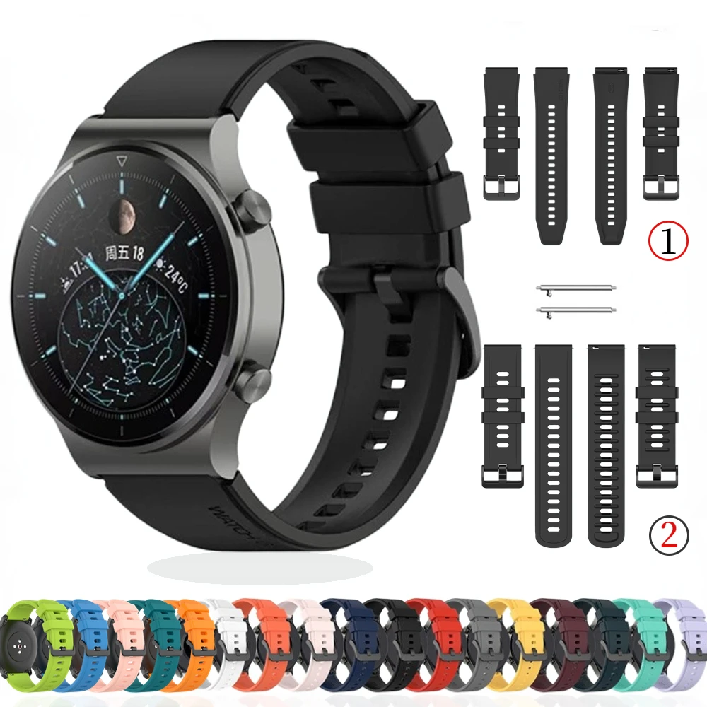 

22mm 20mm Silicone Strap for Huawei Watch 4/GT2 Pro GT4 46mm/Amazfit GTR/GTS Bracelet Samsung Galaxy Watch 3/4/5//Gear S3 Correa