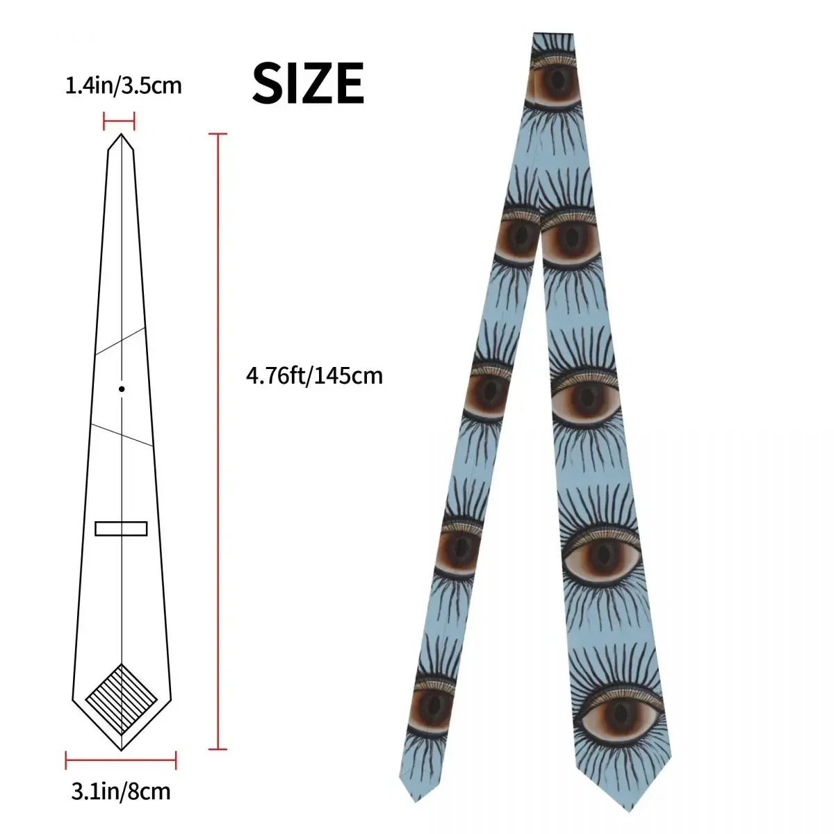 Novelty Creepy Eye Tie Illuminati 3D Printing Leisure Neck Ties Men Classic Elegant Necktie Accessories High Quality Collar Tie