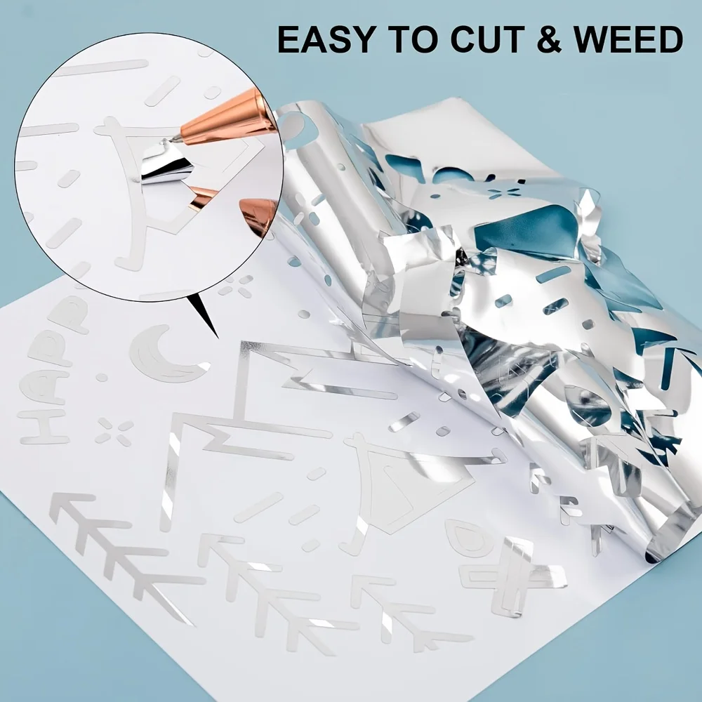 1 roll Smart Chrome Permanent  Vinyl for Cricut Joy ,Smart  Mirror Metallic Adhesive Vinyl for Cricut DIY Decoration