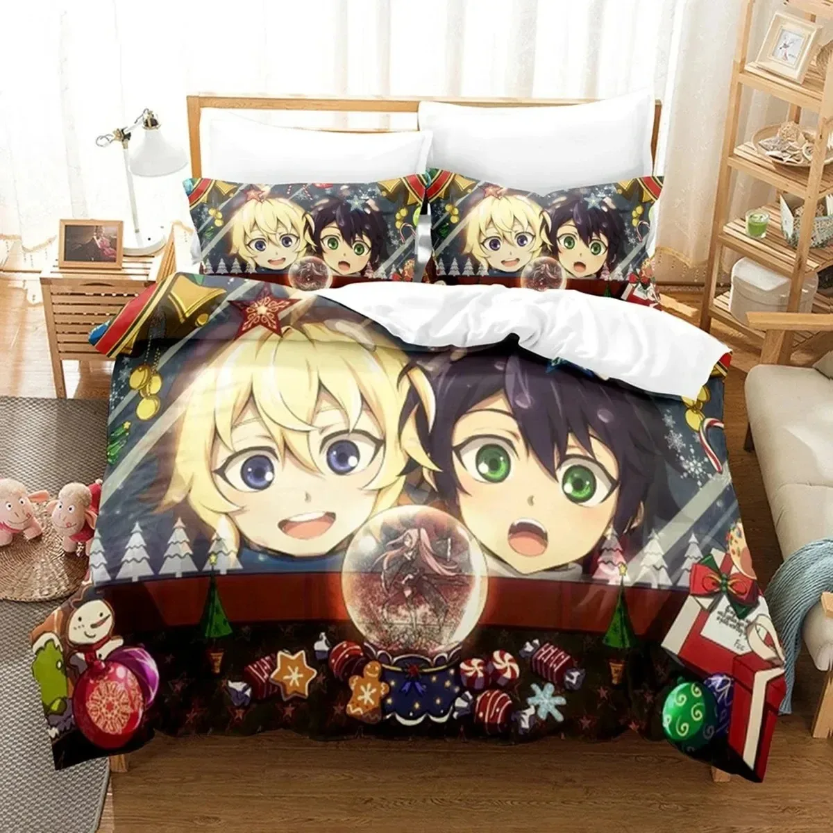 Anime Seraph of the End Mikaela Bedding Set Boys Girls Twin Queen Size Duvet Cover Pillowcase Bed Kids Adult Home Textileextile