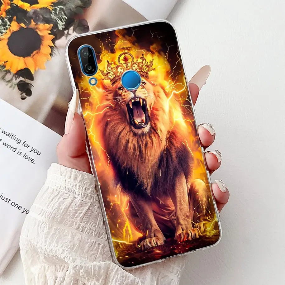 لغطاء حافظة هاتف هواوي P20 لايت ANE-LX1 ANE-LX2 ANE-LX3 غطاء كرتوني شفاف لهاتف هواوي P20 Lite Nova 3e Capa