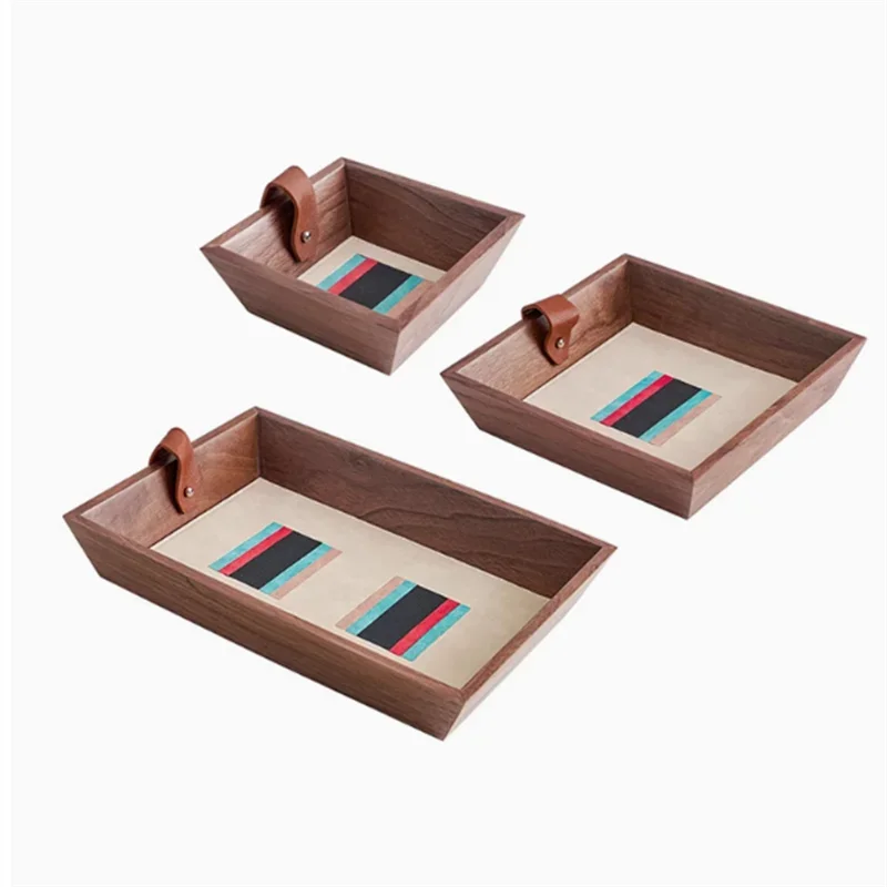 Desktop Decoration Storage Tray, Wooden Sundries, Cosmetic Storage Box, Key, Mobile Phone Holder Boxes, Stationery Organizer