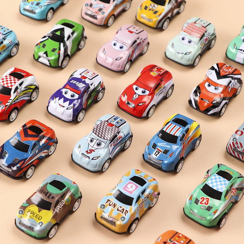 2024 New 4.8cm Alloy Rebound Iron Sheet Car Children'S Toy Video Game City Cartoon Car Amusement Park Metal Model Birthday Gift