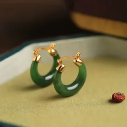 女性のための深い天然石イヤリング,お祝いのジュエリー,アンティークスタイル,オリジナルデザイン