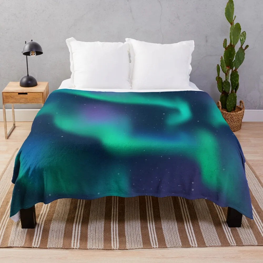 

Aurora Borealis Northern Lights Throw Blanket hairy blankets for bed thin blanket