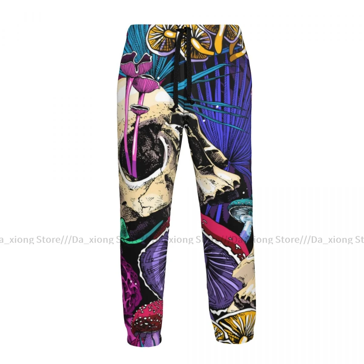 

Men Sports Pants Male Casual Loose Trousers Psychedelic Mushrooms And Skulls Sportpants