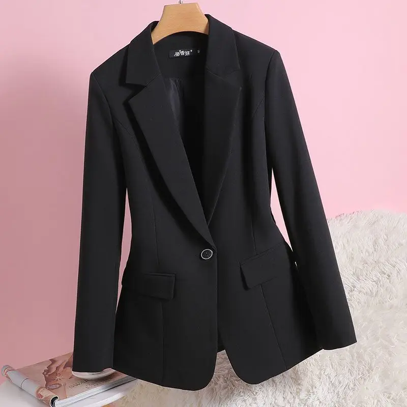 

Bla Women's Suit Jaet Waist-Cinching Versatile Top Vintage High-End Feel Spring Autumn New Sle Ele Formal Wear