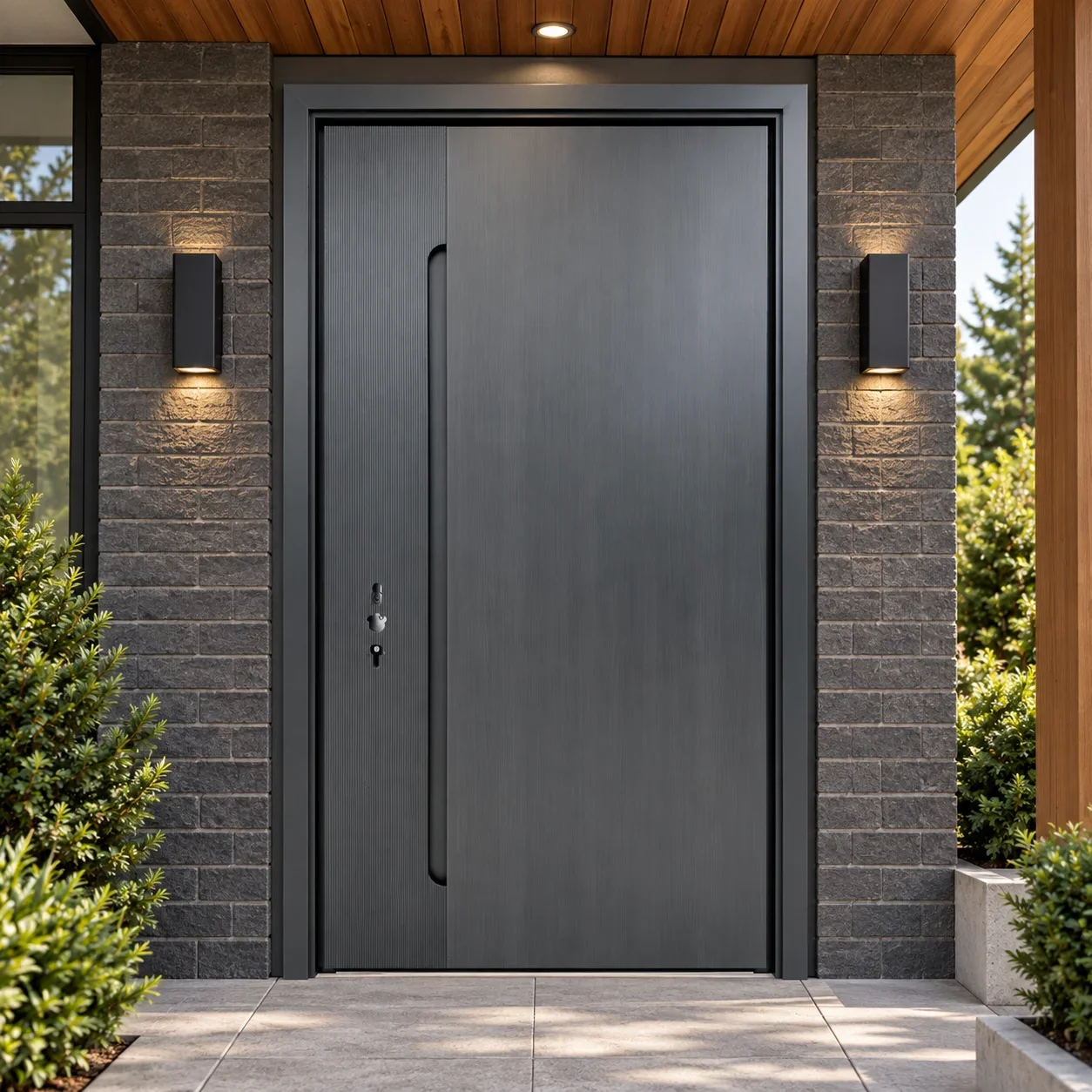 Designed 3D Wavy Carved Entrance Door Industrial Grade Villa Aluminum Alloy Hinged Doors High End Residential Doors