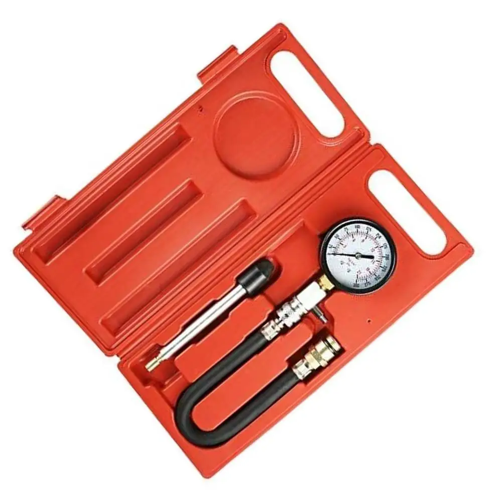 300psi Gasoline Engine Compression Tester Auto Petrol Gas Engine Cylinder Auto Pressure Gauge with Adapter Tester Auto Test Kit