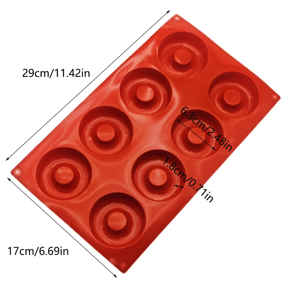 

Hot Selling 8 Hole Round Donuts Silicone Cake Mold DIY Mousse Chocolate Bread Mould Circle Cookies Desserts Baking Cake Mold