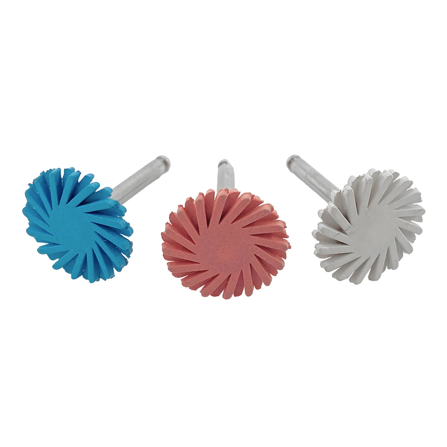 1/3 Dental Rubber Polisher Composite Resin Polishing Disc Diamond System RA Disc 14mm Wheel Spiral Flex Brush Burs 3 Colors