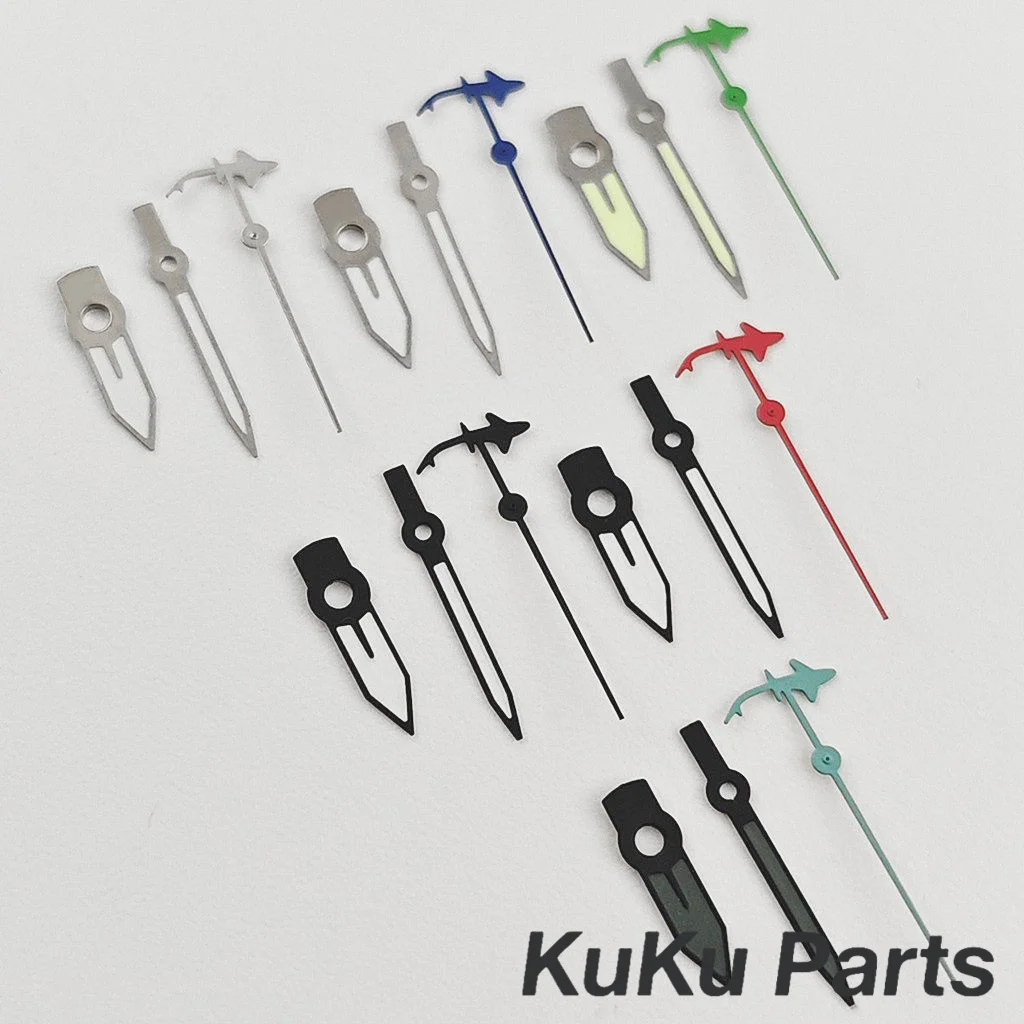 NH35 стрелки C3 зеленые супер светящиеся акулы секундные стрелки часы иглы для NH34 NH35 NH36 NH38 часы с механизмом указатели детали