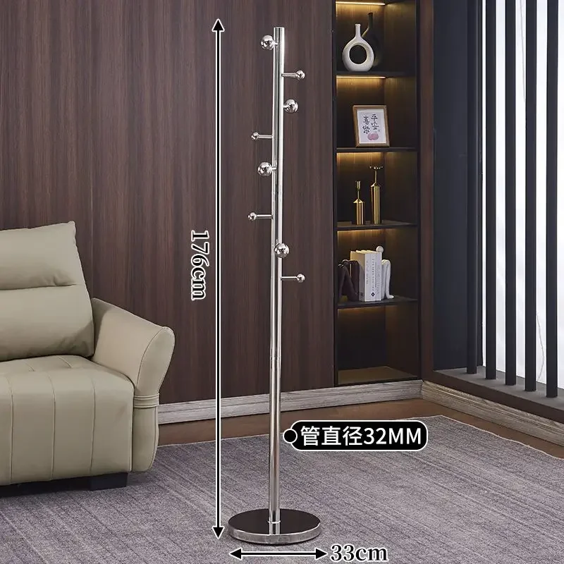 

Light Luxury Stainless Steel Coat Rack, Thickened Vertical Floor Stand with Marble Base, Simple Bag Hanger Shelf for Living Room