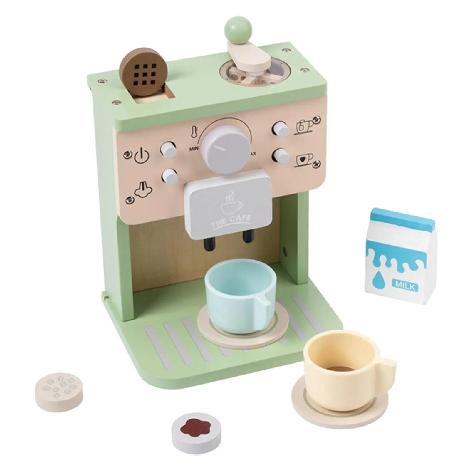 Holzkaffeemaschine Spielset Café Kochgeschirr Espressomaschine für Kinder Kinder