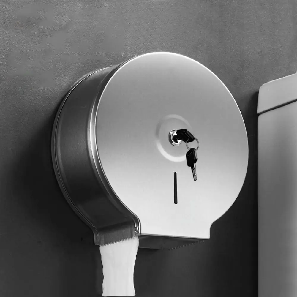 

Коробка для рулона туалетной бумаги из нержавеющей стали, настенное крепление, зубчатая розетка для туалетной бумаги, водонепроницаемый держатель для туалетной бумаги с ключом