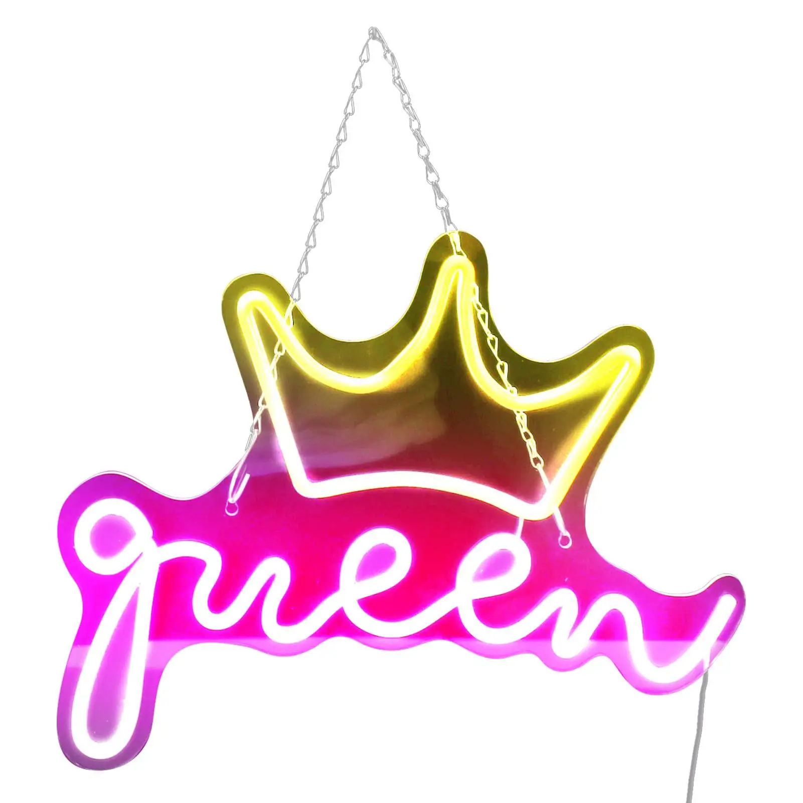 Energy-Saving USB Neon Crown Queen Lamp - Bright Sign for kids \' Rooms & Parties, Durable & Drop Resistant