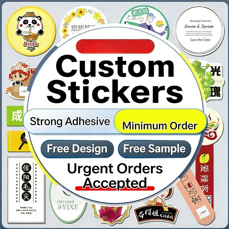 

Custom Photo Sticker 5cm Round Square Personalized Sticker Laptop Decal Car Stickers Water Bottle Stickers Customized Logo