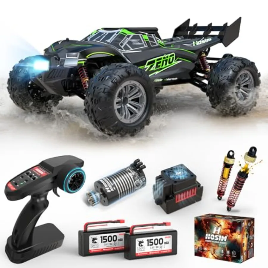 

1/10 Brushless RC Cars for Adults, 60+ KPH Fast Remote Control Car, 4x4 Off Road All-Terrain Big RC Truck, Waterproof RC Monste