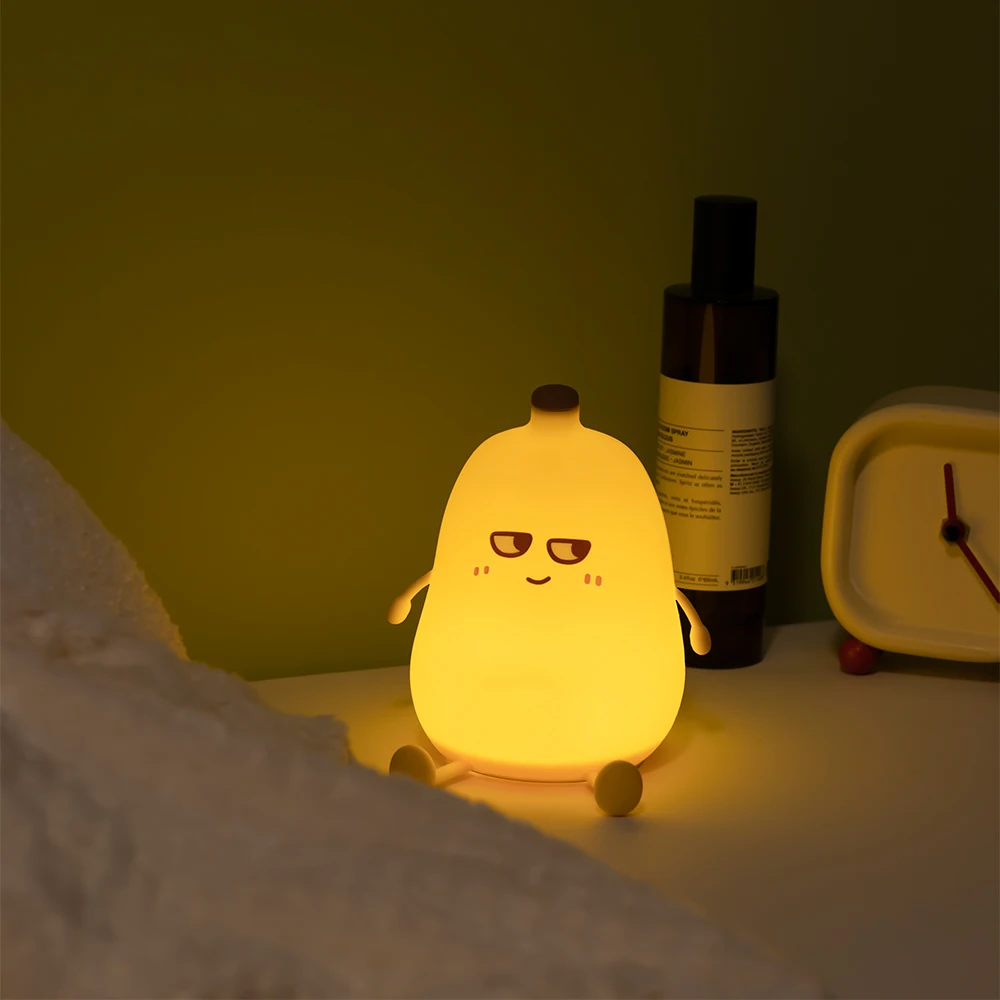 Kid's Room Night Light Cute Banana Lamp Gifts For Nursery Girls Boys Toddler Kawaii Bedroom Decor USB Silicone Fruit Nightlight