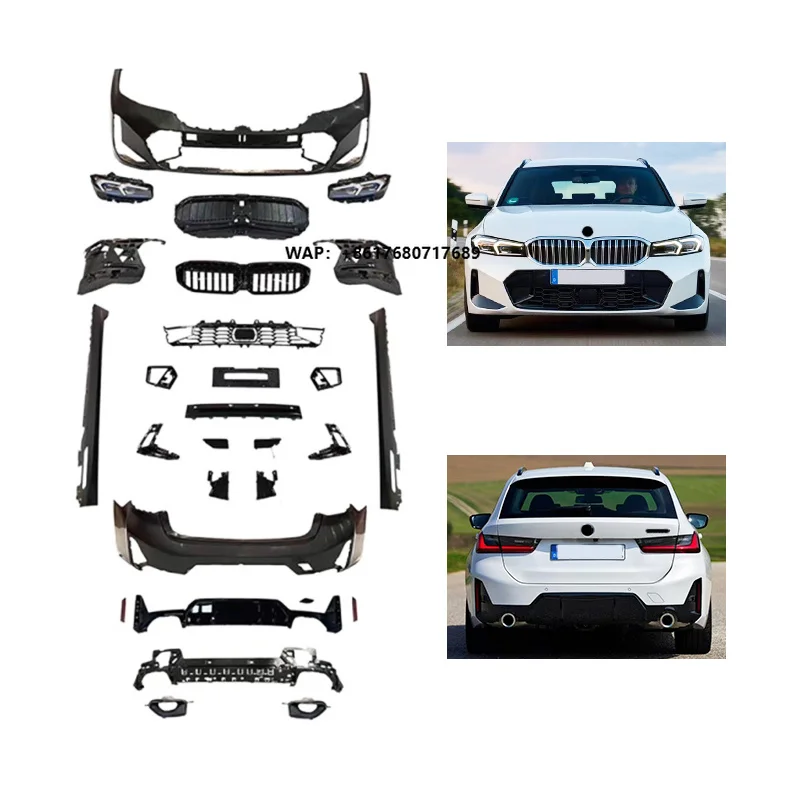 2020-2022 G20 Car Modification Upgrade 2023 Front Bumper Headlights Side Skirts Mudguards Rear Bumper Body Kit for 3 Series