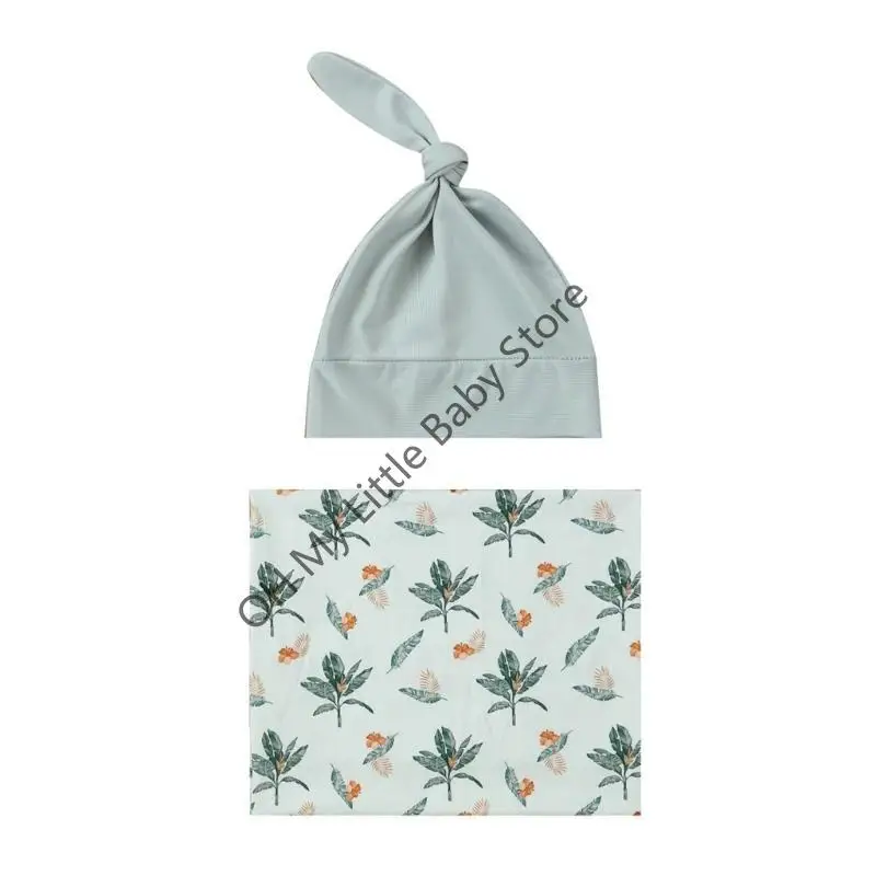 M76C 2 قطعة/مجموعة الوليد التقميط بطانية الرضع النوم التفاف القماش مع قبعة تنفس الرضع الاشياء الجنس محايد للطفل #5