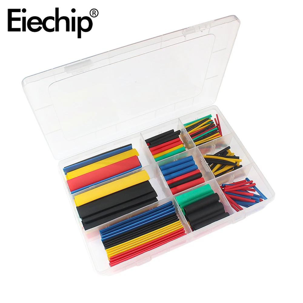 328PCS/Box 2:1 Heat Shrink Tubing Electrical Insulation Sleeve, Waterproof and Shrinkable Wrap Tube DIY Cable Protection Tubing