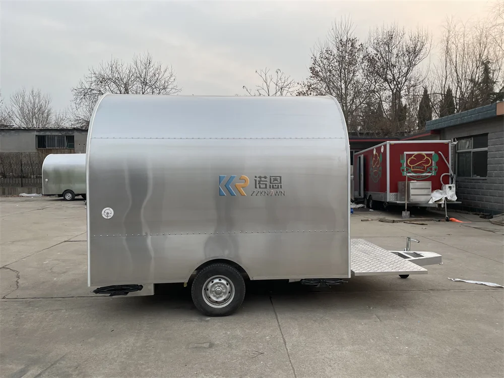 Outdoor Food Truck Trailer Mobile Kitchen Fully Equipments Street Snack Cart Snack Ice Cream Kiosk Fast Food Trailer