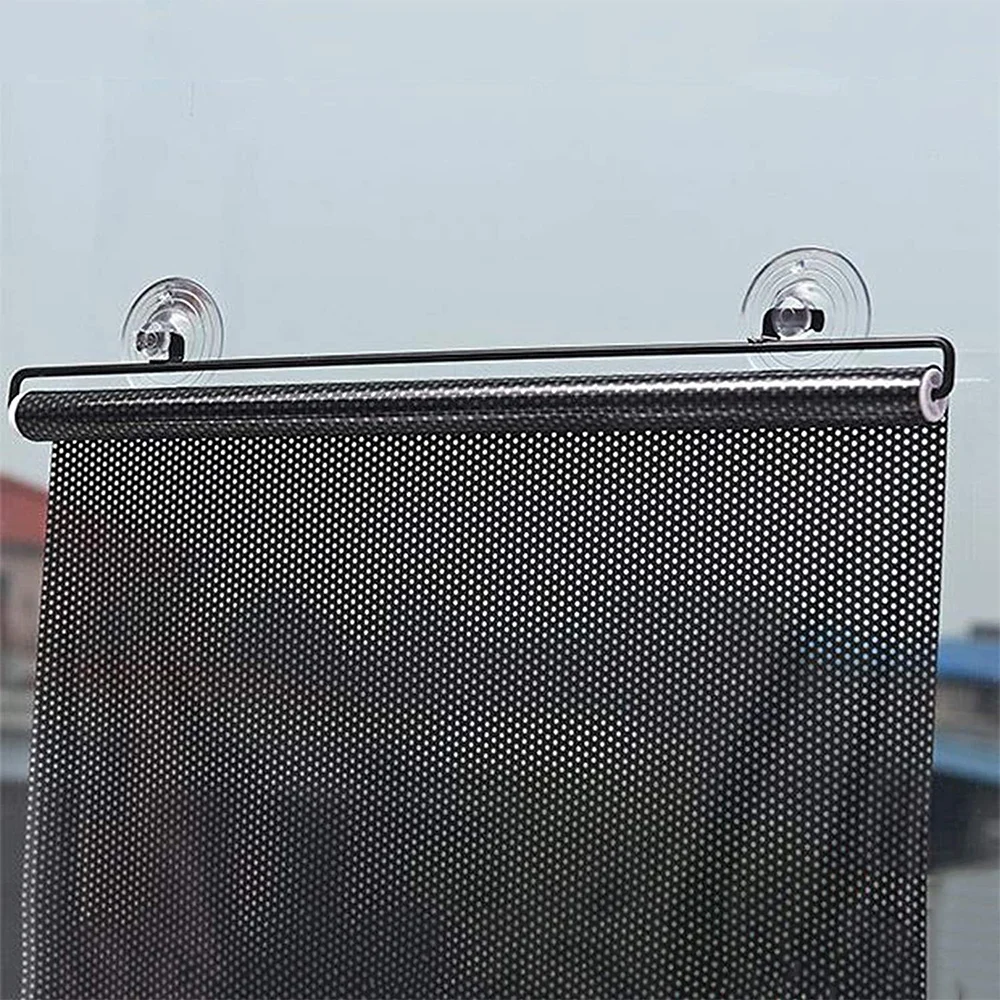 Universal Sunshade Roller Blinds Curtains Retractable Heat Insulation And Shading Curtain Suction Cup Window Sun-shading Curtain