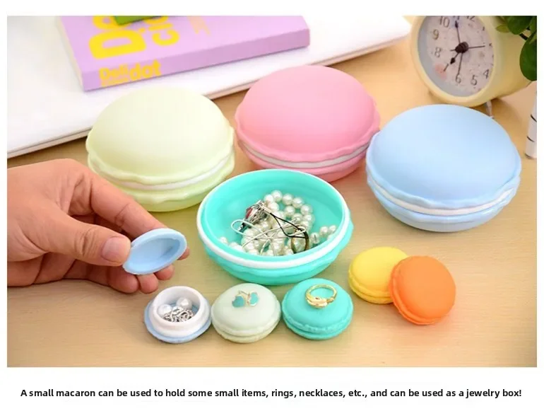 1 Stück Mini Frische Macaron Schmuckbox Tragbare Aufbewahrungsbox für Ringe, Halsketten, Ohrringe Kleine Schmuckbox – Detail 11
