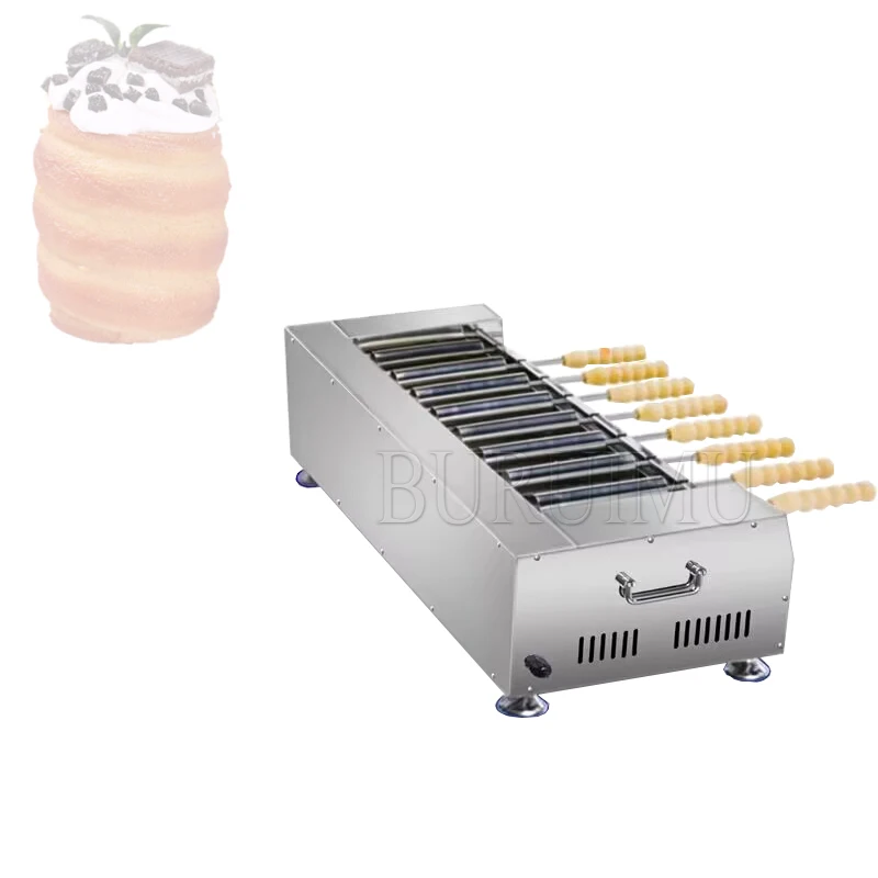 Electric/Gas Chimney Cake Kurtos Kalacs Machine Donut Doughnut Ice-Cream Cone Maker Hungary Trdelnik Chimney Bread Roll Machine