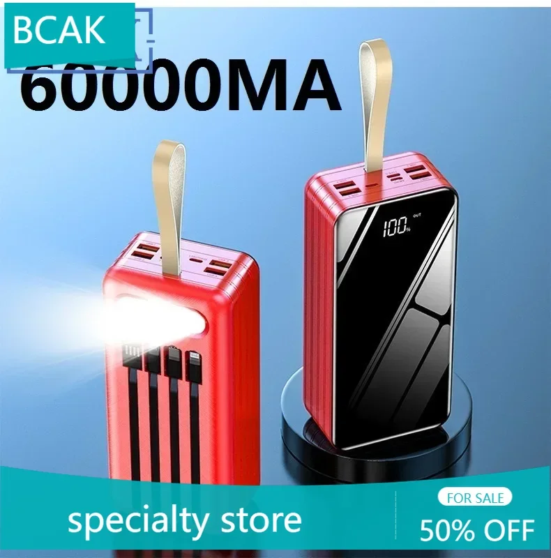 BCAK flagship store 80000mAh Large-capacity Charging Treasure 60000 Digital Display 5w Fast Charging Outdoor 100000 Mobile Power