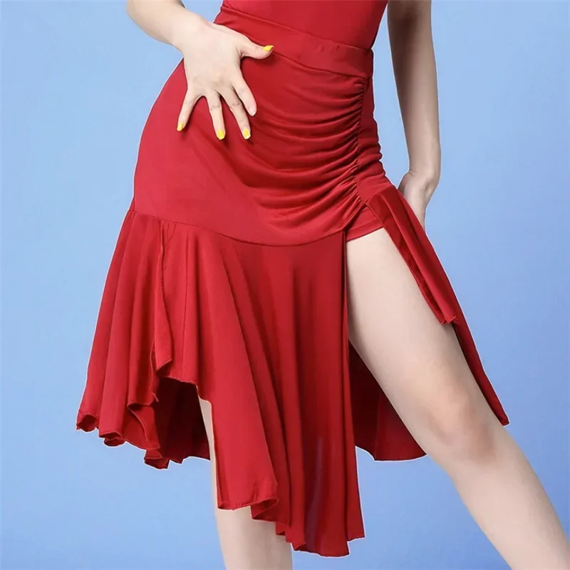 

Women Latin Dance Skirt Irregular Ballroom Dancing Dress Tassel Sexy Samba Short Skirts Stage Clothing Performance Dancewear
