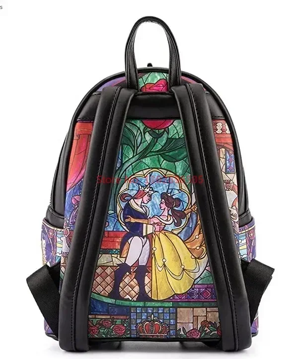 Loungefly Disney Bags Beauty And The Beast Library Castle Scene Mini Backpacks Cartoon Double Shoulder Women Portable Backpack