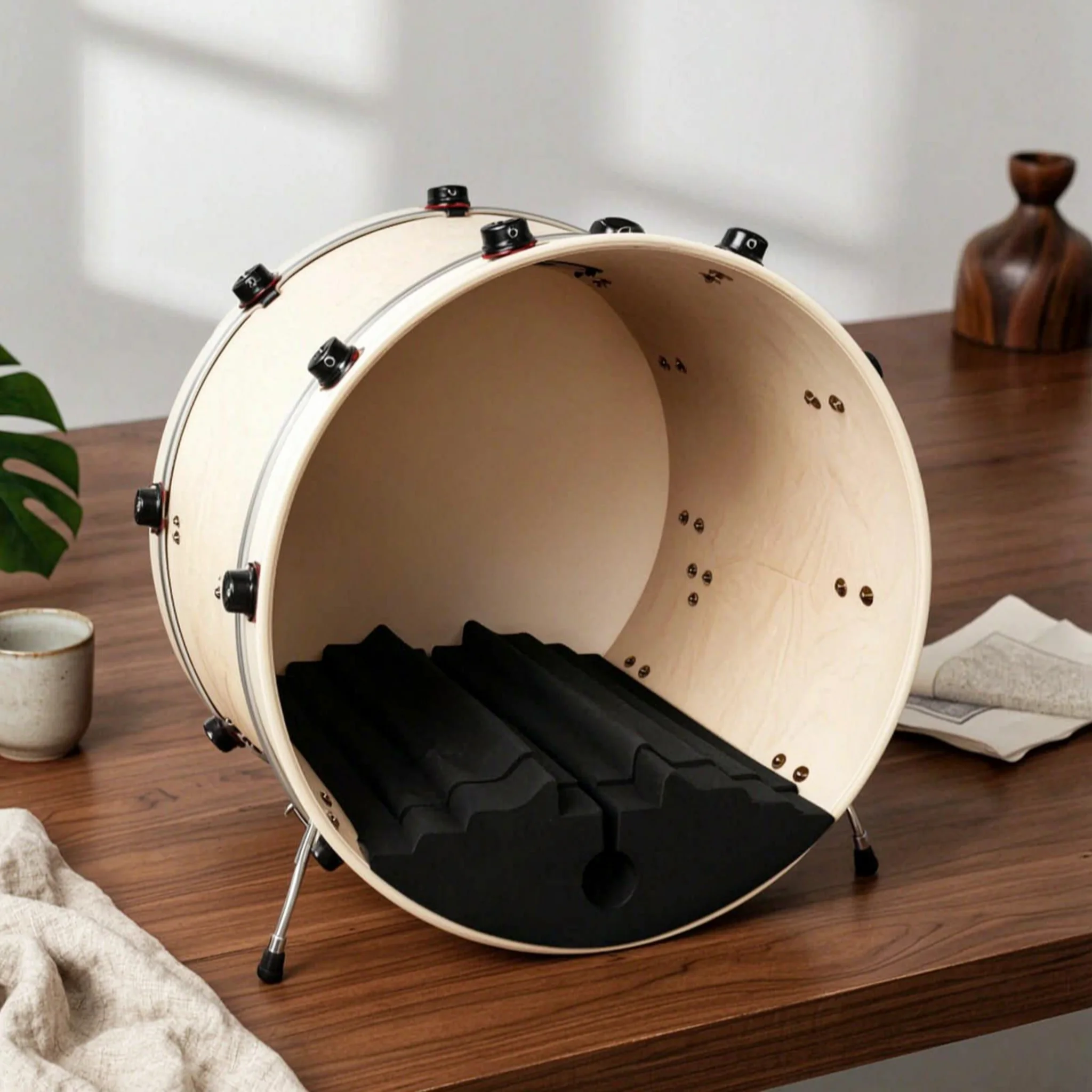 

Bass Drum Muffling Pillow Quiet Practice Kick Drum Mute Pillow Music Accessory Increase Low Frequencies Split Design