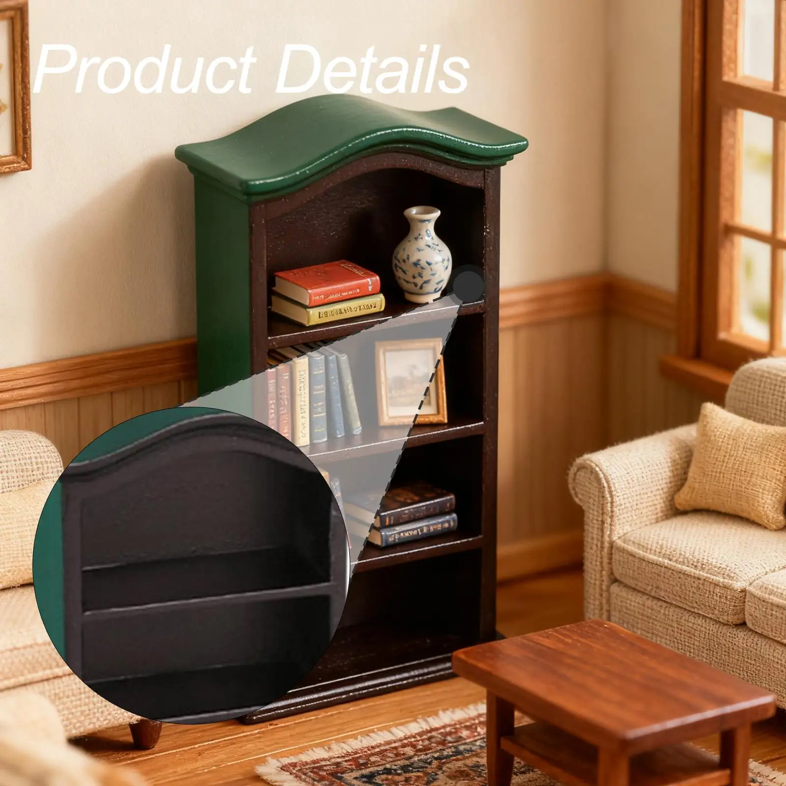 Estantería para casa de muñecas a escala 1:12, muebles para casa de muñecas, decoración del hogar, simulación de paisajismo, accesorios para casa de muñecas para niñas y niños