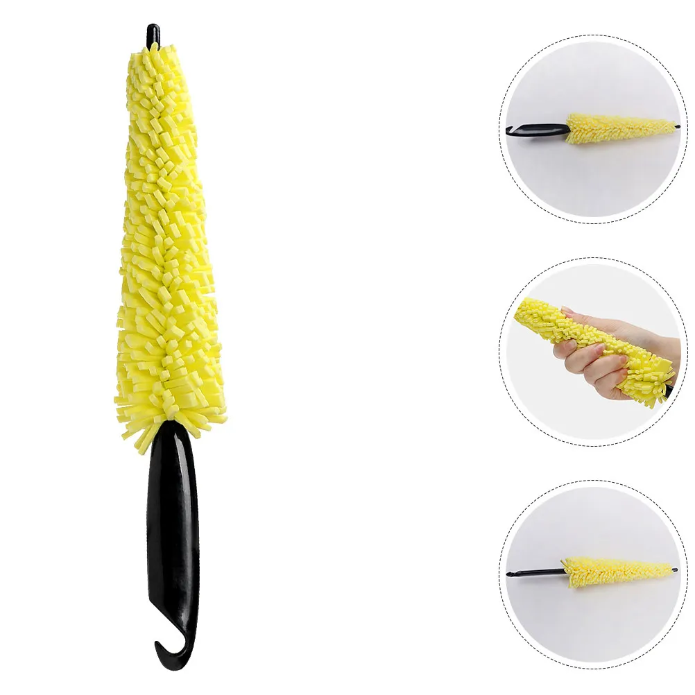3Pcs Multifunctional Sponge Tire Rim Brush Pointed Design for Wheels Rims Car Detailing Exhaust Tips Wheel Spoke Cleaning Tool